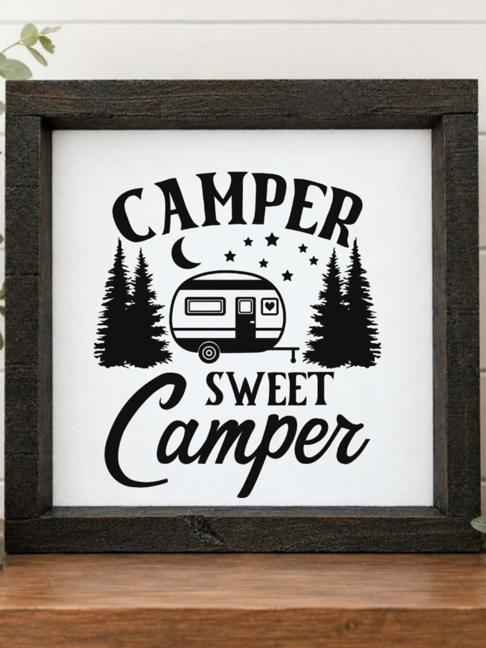Camper Sweet Camper Handcrafted wood & canvas sign